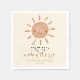 First Trip のまわりに The Sun 1st First Birthdayパーティー スタンダードカクテルナプキン
