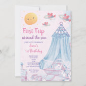 First Trip のまわりに The Sun & Bird 1st誕生日 招待状 (正面)
