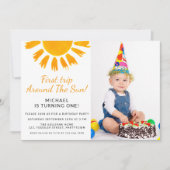 First Trip のまわりに The Sun Birthday Party Photo 招待状 (正面)