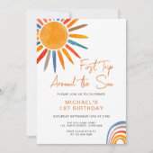 First Trip のまわりに The Sun Boy's 1Birthday 招待状 (正面)