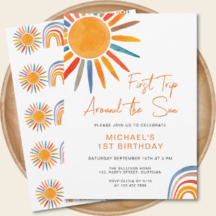 First Trip のまわりに The Sun Boy's 1Birthday 招待状