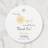 First Trip のまわりに The Sun Cute 1st Birthday フェイバータグ (裏面)