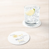 First Trip のまわりに The Sun Cute 1st Birthday ラウンドペーパーコースター (インサイチュ)