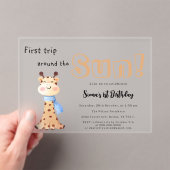 First Trip のまわりに The Sun Giraffe 1st Birthday アクリル招待状 (インサイチュ (ポータブル))