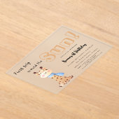 First Trip のまわりに The Sun Giraffe 1st Birthday アクリル招待状 (レイダウン)