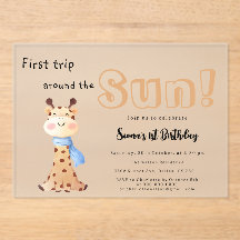 First Trip のまわりに The Sun Giraffe 1st Birthday