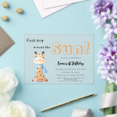First Trip のまわりに The Sun Giraffe 1st Birthday アクリル招待状 (インサイチュ (ウェディング))