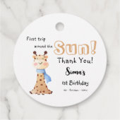 First Trip のまわりに The Sun Giraffe 1st Birthday フェイバータグ (裏面)