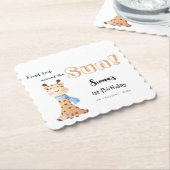 First Trip のまわりに The Sun Giraffe 1st Birthday ペーパーコースター (アングル)