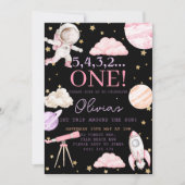 First Trip のまわりに the Sun Girl black 1st Birthday 招待状 (正面)