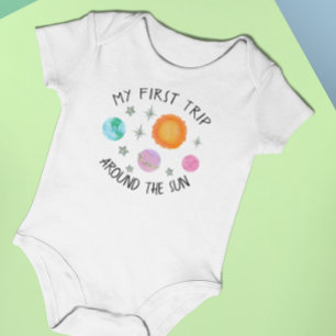 First Trip のまわりに The Sun Girl's 1th birthday ベビーボディスーツ