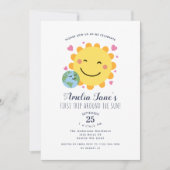 First Trip のまわりに The Sun Kids 1st Birthday 招待状 (正面)