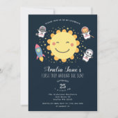 First Trip のまわりに The Sun Kids 1st Birthday Invite 招待状 (正面)