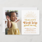 First Trip のまわりに The Sun Photo First誕生日 招待状 (正面)