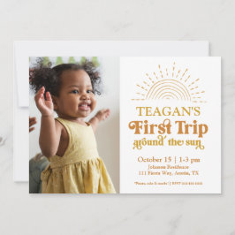 First Trip のまわりに The Sun Photo First誕生日 招待状