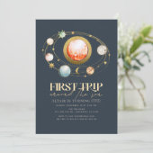 First Trip のまわりに The Sun Planets 1st Birthday 招待状 (スタンド正面)