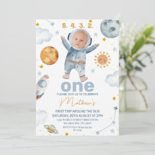 First Trip のまわりに the Sun QR Code第1誕生日 招待状