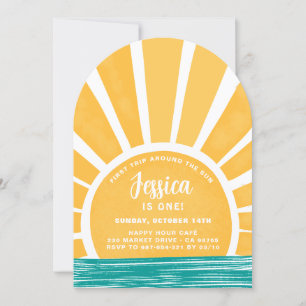 First Trip のまわりに the Sun - Sunshine 1st誕生日 招待状