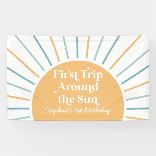 First Trip のまわりに the Sun Sunshine 1st birthday 横断幕 (横)