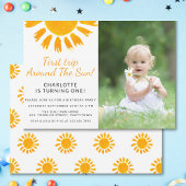 First Trip のまわりにthe Sun Girl's Photo誕生日 招待状