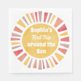 First Trip Around Sun Ballon For Girl スタンダードランチョンナプキン