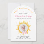 First Trip Around the Sun 1st Birthday Invitation 招待状 (正面)