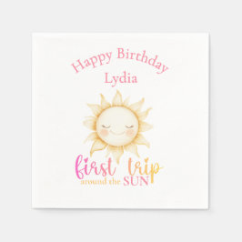 First trip around the Sun 1st Birthday Party スタンダードカクテルナプキン