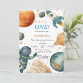 First Trip Around the Sun Astronaut Birthday Party 招待状 (スタンド正面)