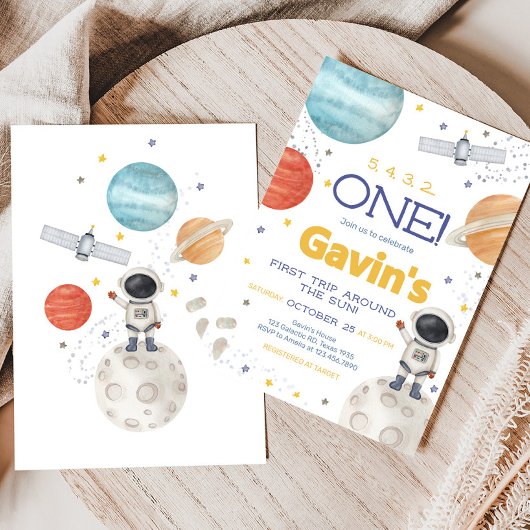 First Trip Around the Sun Birthday  招待状