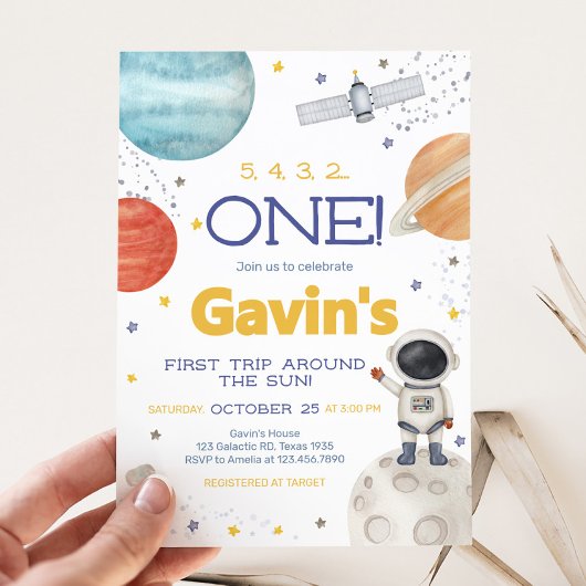 First Trip Around the Sun Birthday  招待状