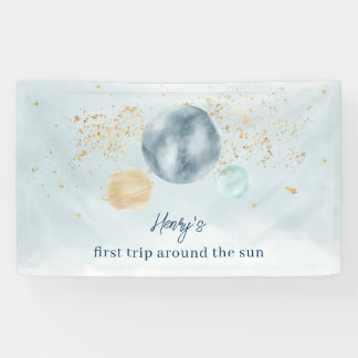 First Trip Around The Sun Birthday Banner Backdrop 横断幕