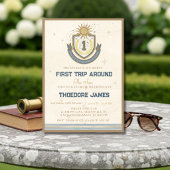 First Trip Around the Sun Birthday Varsity Preppy 招待状