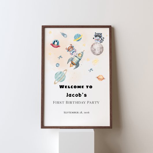 First Trip Around the Sun birthday welcome sign ポスター