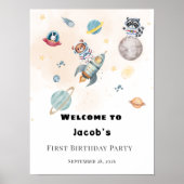 First Trip Around the Sun birthday welcome sign ポスター (正面)