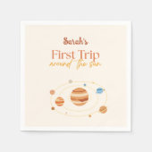 First Trip Around The Sun Boho Photo 1st Birthday スタンダードカクテルナプキン (正面)
