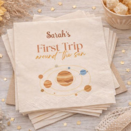 First Trip Around The Sun Boho Photo 1st Birthday スタンダードカクテルナプキン