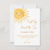 First Trip Around The Sun Boy's 1st Birthday サンキューカード (正面)