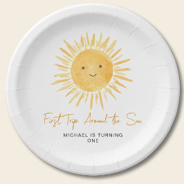 First Trip Around The Sun Boy's Birthday Party ペーパープレート