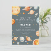 First Trip Around the Sun First Birthday  招待状 (スタンド正面)