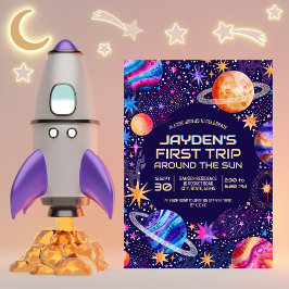 First Trip Around the Sun Galaxy Outer Space 招待状