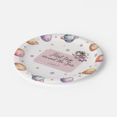 First Trip Around the Sun Girl Birthday Astronaut ペーパープレート (アングル)