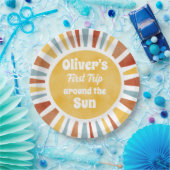 First Trip Around The Sun Invitation ペーパープレート (パーティー)