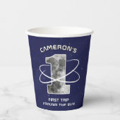 First Trip Around the Sun Moon One Birthday Party 紙コップ (正面)