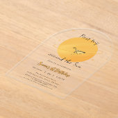 First Trip Around The Sun Paper Airplane Birthday アクリル招待状 (レイダウン)