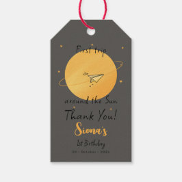 First Trip Around The Sun Paper Airplane Birthday ギフトタグ