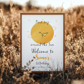 First Trip Around The Sun Paper Airplane Birthday ポスター