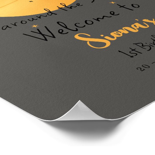 First Trip Around The Sun Paper Airplane Birthday ポスター (角)