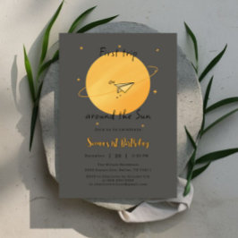 First Trip Around The Sun Paper Airplane Birthday 招待状