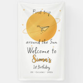 First Trip Around The Sun Paper Airplane Birthday 横断幕 (縦)