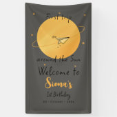 First Trip Around The Sun Paper Airplane Birthday 横断幕 (縦)